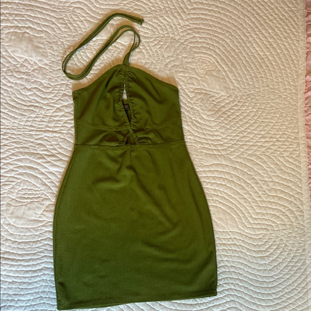 Wild Fable Olive Halter Dress